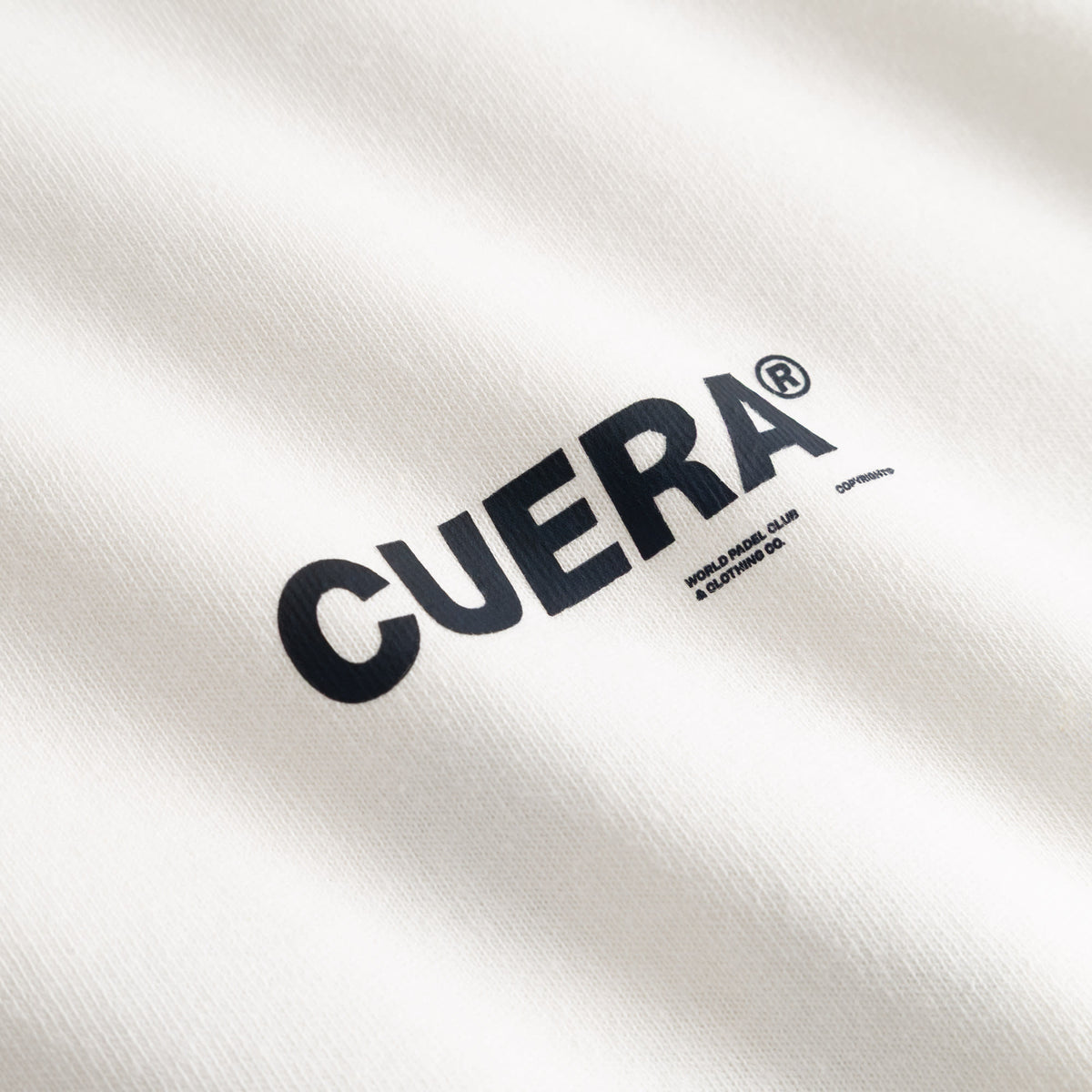 Cuera Offcourt Logo Long Sleeve in Off White w. Black, logo print detail