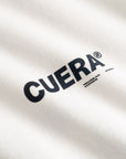 Cuera Offcourt Logo Long Sleeve in Off White w. Black, logo print detail