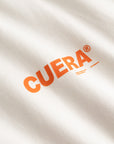 Cuera Offcourt Logo T-Shirt in Off White w. Orange, logo print detail