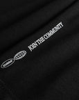 Cuera Offcourt WPC T-Shirt in Black, neck label and care tag detail
