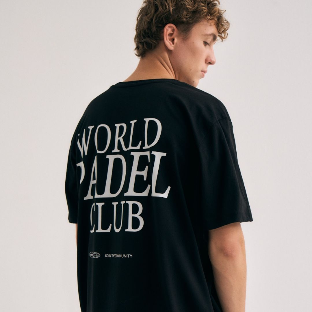 Model wearing Cuera Offcourt WPC T-Shirt in Black, back studio view