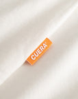 Cuera Offcourt WPC T-Shirt in Off White w. Army, neck label and care tag detail