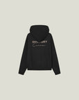 Cuera Offcourt Zip Hood Cardigan in Black, flat lay back view