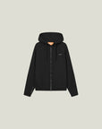 Cuera Offcourt Zip Hood Cardigan in Black, flat lay front view
