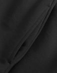 Cuera Offcourt Zip Hood Cardigan in Black, seam and stitching detail