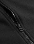 Cuera Offcourt Zip Hood Cardigan in Black, zip and pocket detail