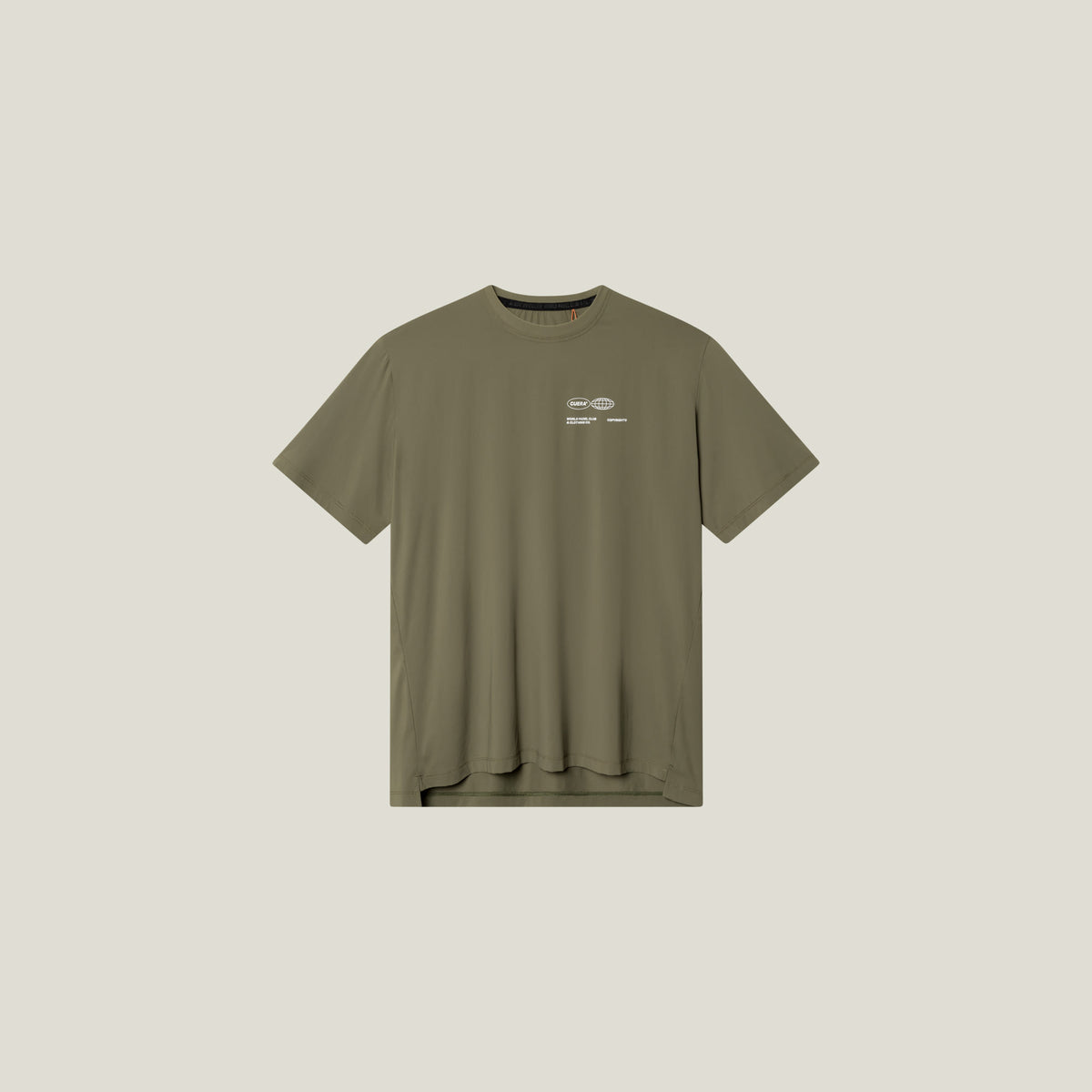 Cuera Oncourt Airy Logo T-Shirt in Army, flat lay front view