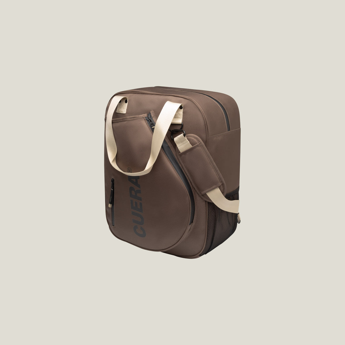 Cuera Oncourt Bagpack small in Walnut, flat lay front view