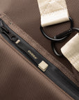 Cuera Oncourt Bagpack small in Walnut, zip and pocket detail