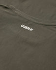 Cuera Oncourt Breathe T-Shirt in Army, neck label and care tag detail
