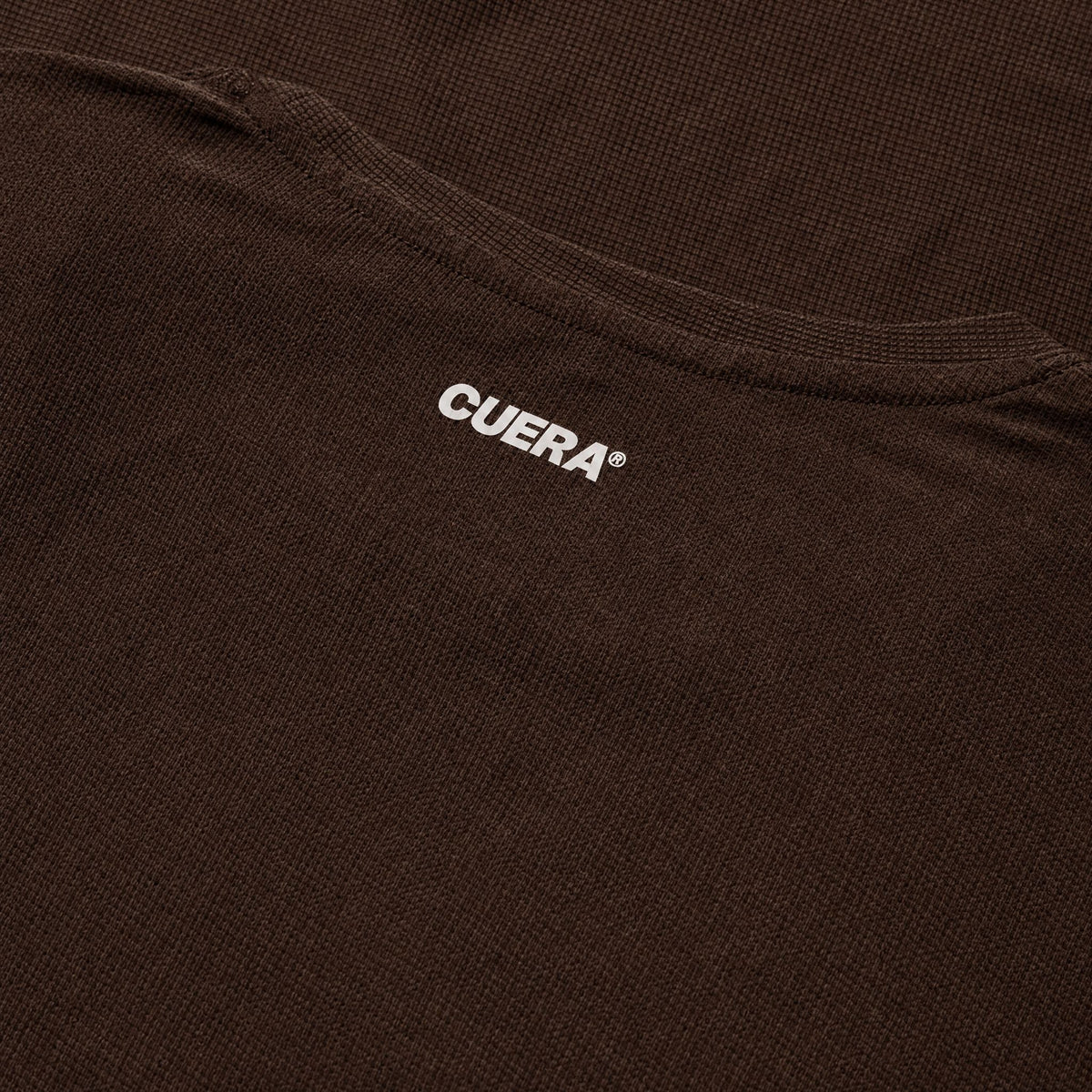 Cuera Oncourt Breathe T-Shirt in Dark Brown, logo print detail