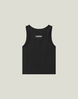 Cuera Oncourt Cropped Tank Top in Black, flat lay back view