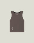 Cuera Oncourt Cropped Tank Top in Dark Brown, flat lay front view