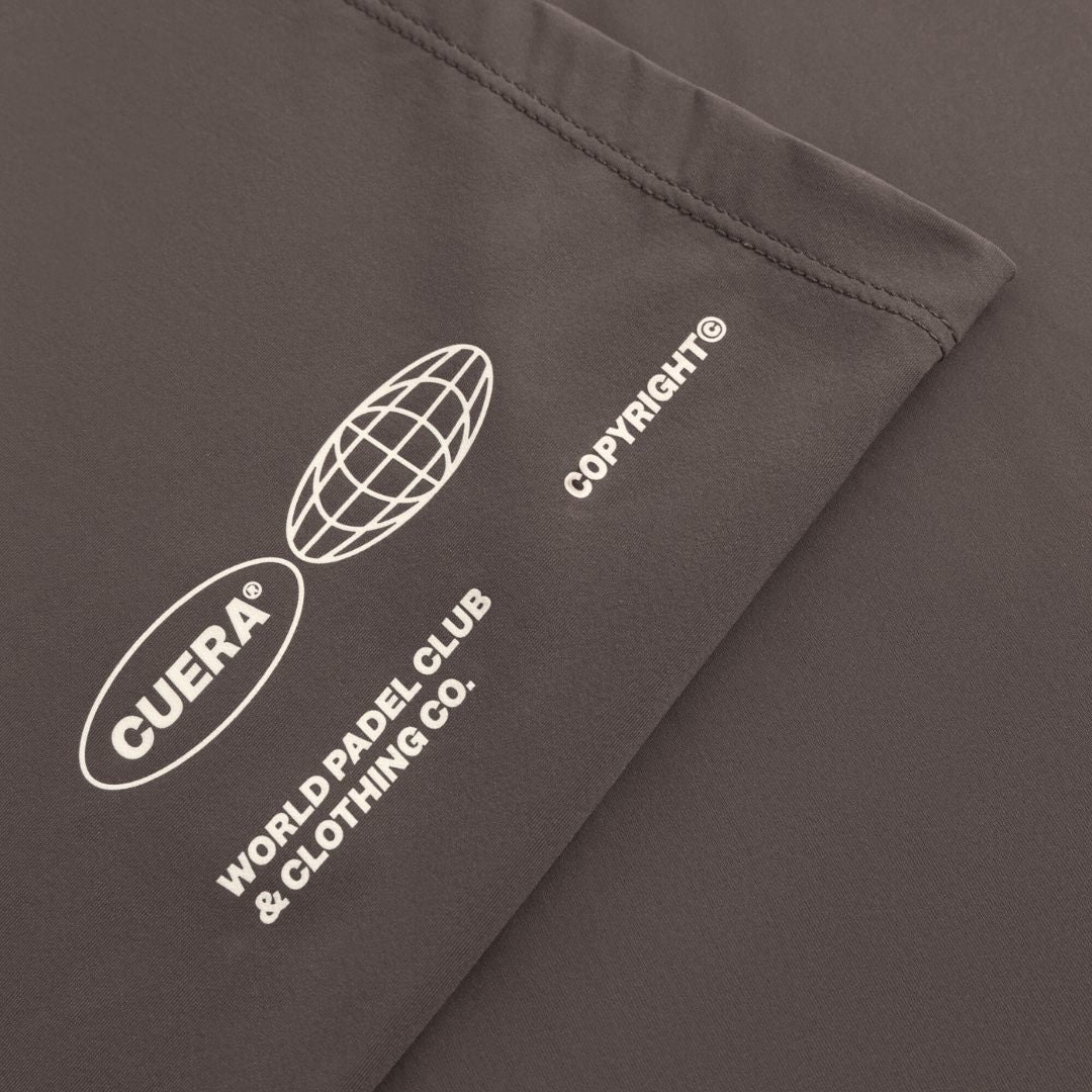 Cuera Oncourt Cropped Tank Top in Dark Brown, logo print detail