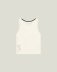 Cuera Oncourt Cropped Tank Top in Off White, flat lay front view