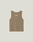 Cuera Oncourt Cropped Tank Top in Walnut, flat lay back view