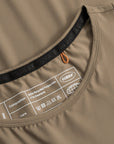 Cuera Oncourt Cropped Tank Top in Walnut, neck label and care tag detail