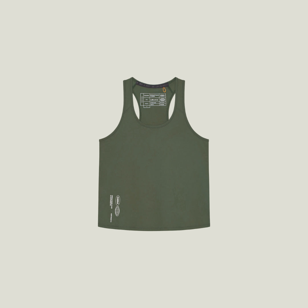 Cuera Oncourt Cuera Airy Tank Top in Army, flat lay front view