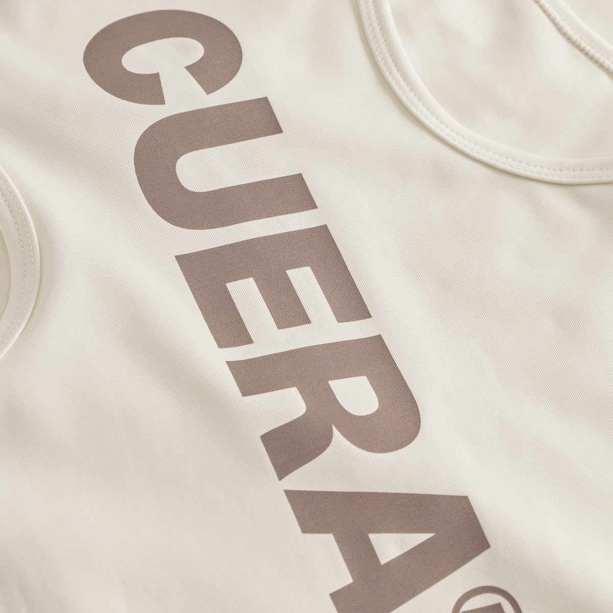 Cuera Oncourt Cuera Dress in Off White, logo print detail