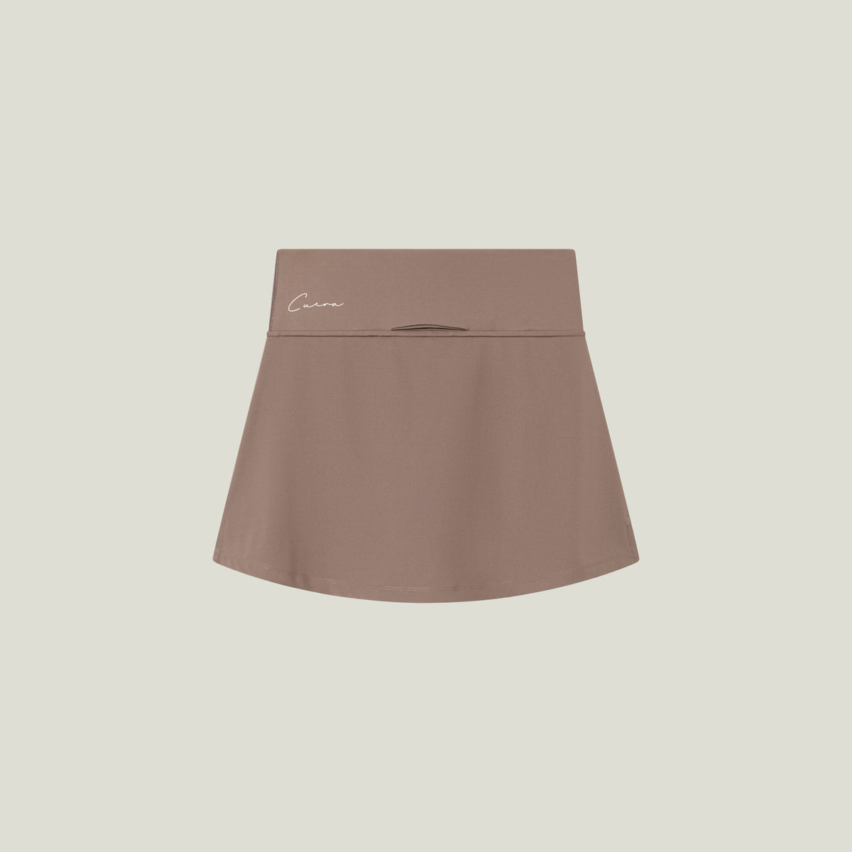 Cuera Oncourt Cuera Skirt 2-in-1 in Walnut, flat lay back view