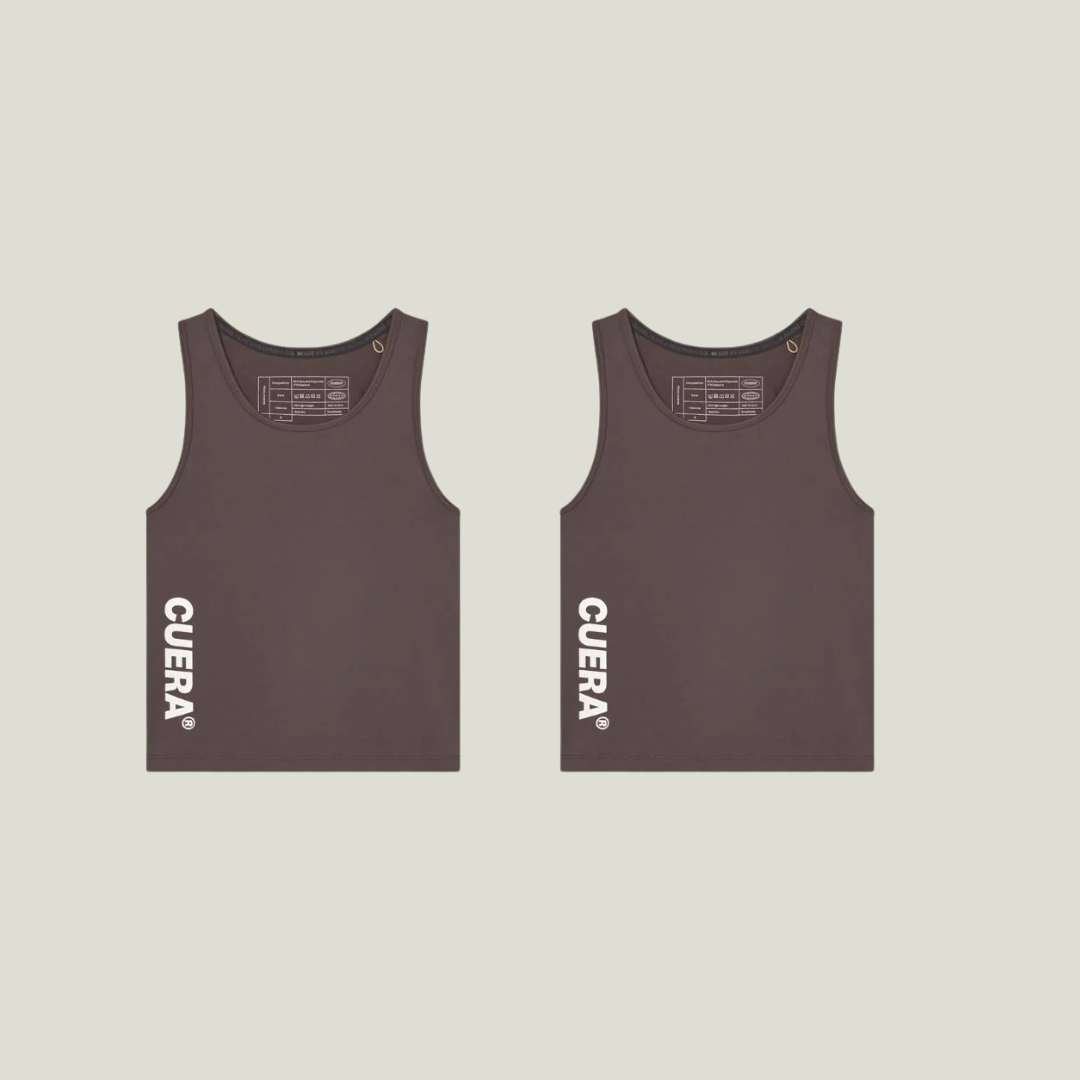 Cuera Oncourt D. Brown Slim Tank Top 2-pack, flat lay front view