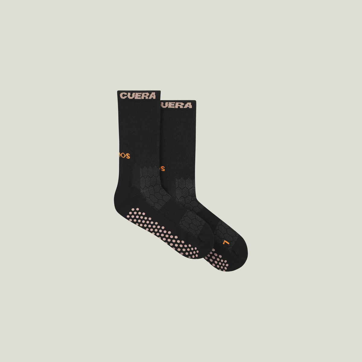 Cuera Oncourt Grip Sock in Black, waistband detail