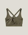 Cuera Oncourt Soft Bra Top in Army, flat lay back view