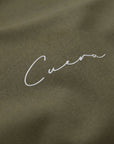 Cuera Oncourt Soft Bra Top in Army, logo print detail