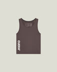 Cuera Oncourt Slim Tank Top in Dark Brown, flat lay front view
