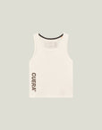 Cuera Oncourt Slim Tank Top in Off White, flat lay front view