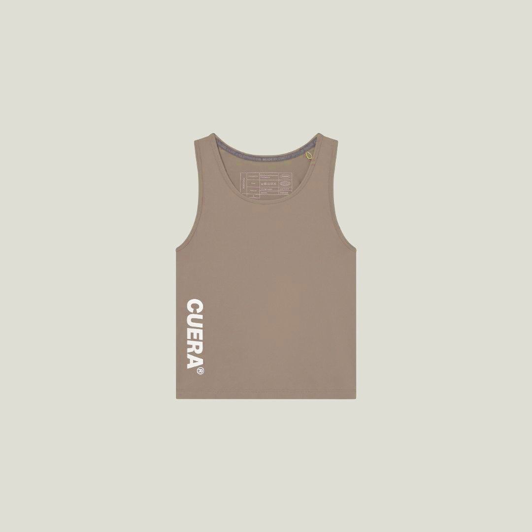 Cuera Oncourt Slim Tank Top in Walnut, flat lay front view