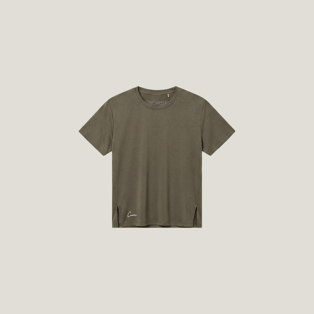Cuera Oncourt Slit Top Light Weight in Army, flat lay front view