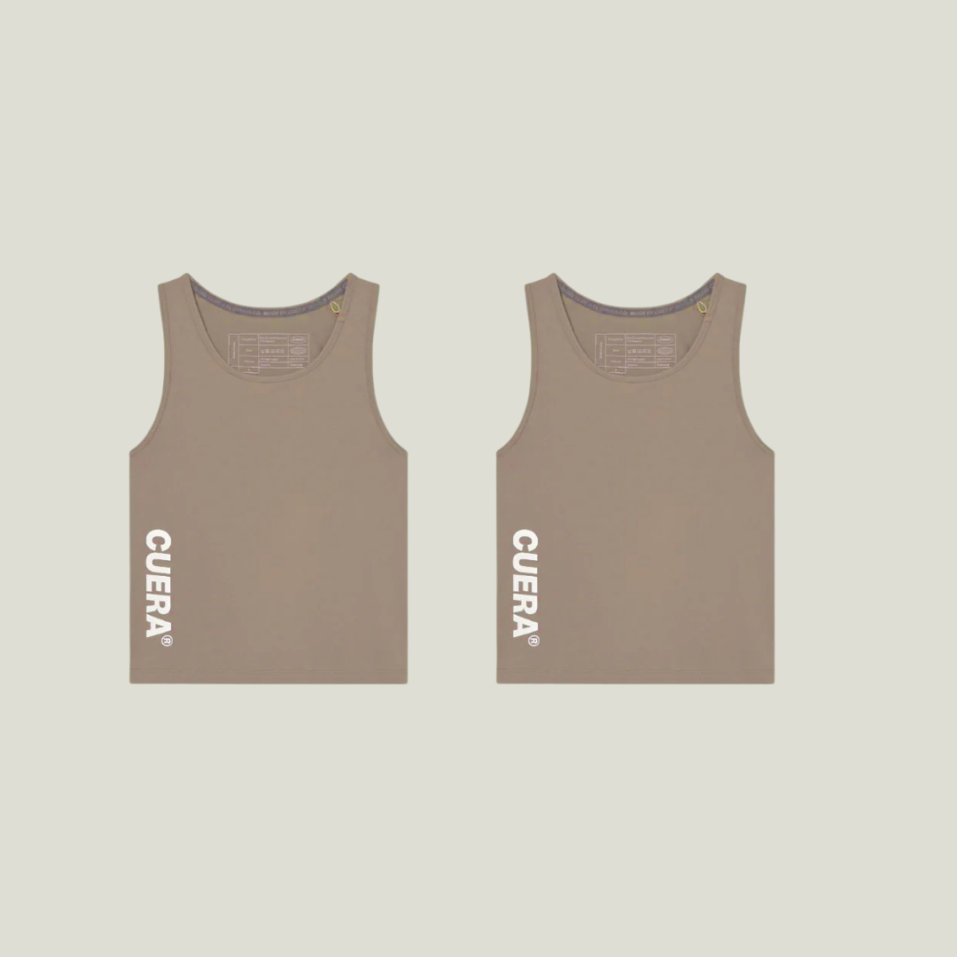 Cuera Oncourt Walnut Slim Tank Top 2-pack, flat lay front view