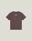 Cuera Slit Top SS & Active Globe Shorts in Dark Brown bundle, flat lay front view